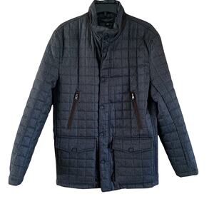 Pronto Uomo Men's Quilted Full Zip Charcoal Gray Preston Jacket Size M